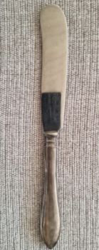 Mellanstor smörkniv, vintage, nysilver