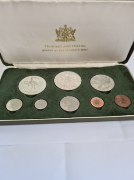 1975 Trinidad and Tobago eight-coin proof set  - Sterling Silver and with Certificate